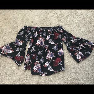 Off the shoulder floral print top